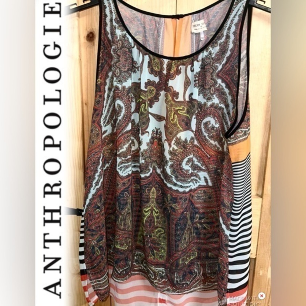 Anthropologie Dream Daily Paisley Moment Blouse sz extra small